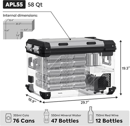 APL55 Dual Zone 12 Volt Freezer | ICECO | 55 LT