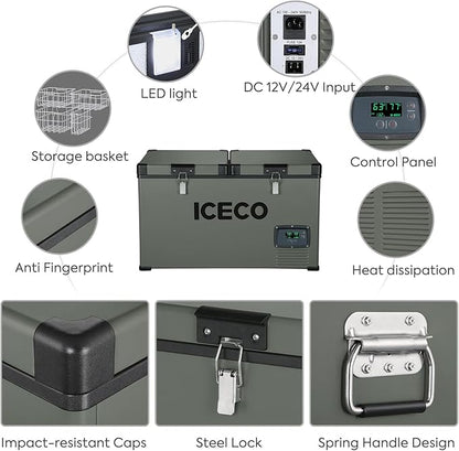 VL60 Dual Zone Metal Freezer with Cover | ICECO | 60LT