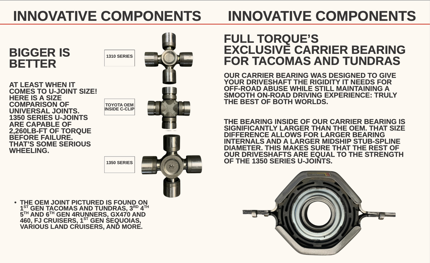 2000-2006 Tundra 4x4 - 1350 Series Rear Driveshaft