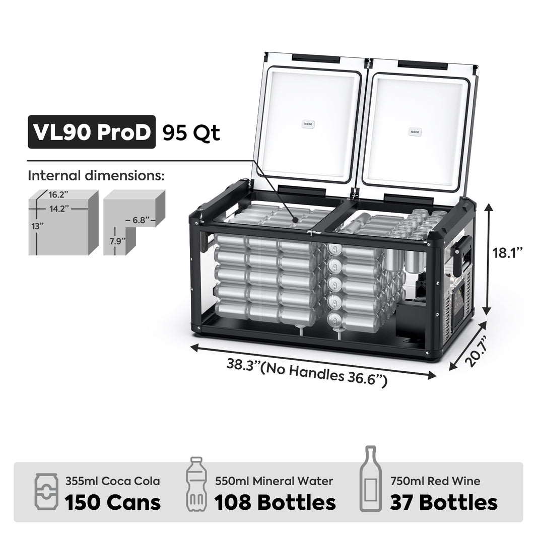 VL90ProD Dual Zone Freezer | ICECO | 90 LT